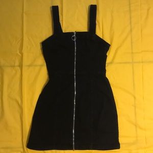 Black denim zip-up Divided dress